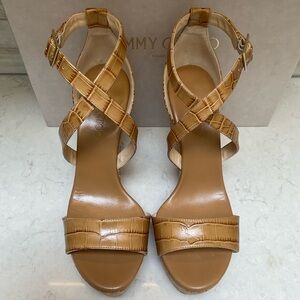Jimmy Choo Portia 120 Canyon Wedge Sandals 39.5